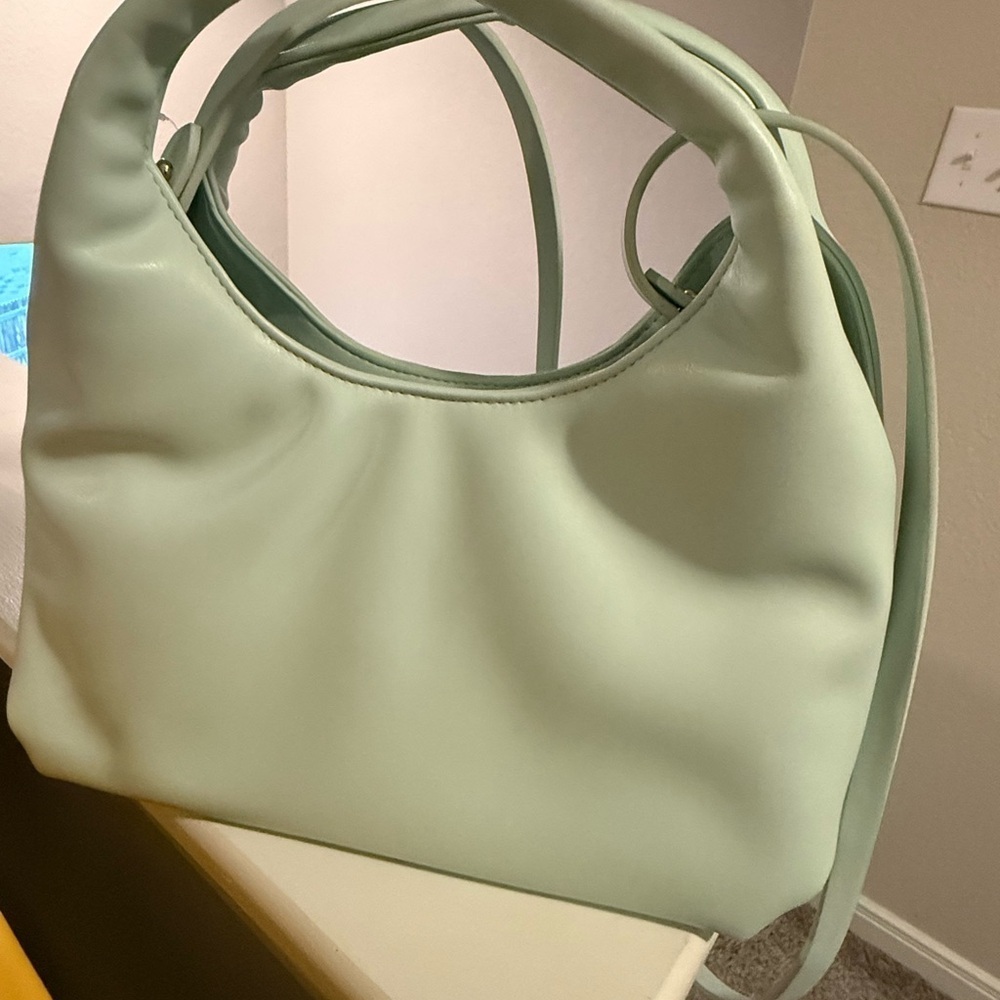 A New Day Mint Soft Green Trapezoid Shoulder Bag with Detachable Strap - Picture 5 of 6
